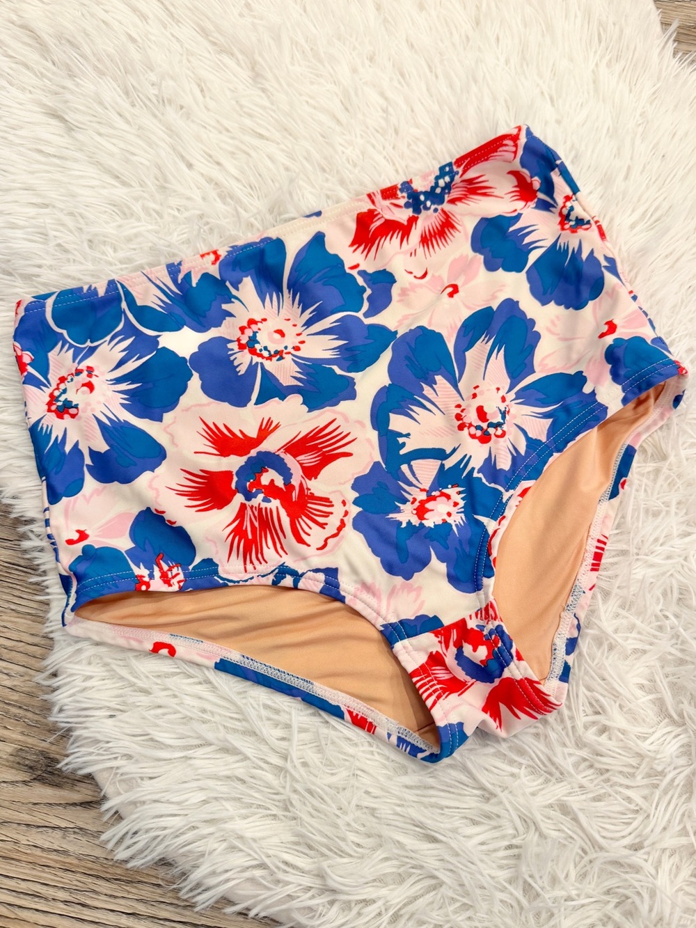 J Crew High Waisted Bikini Bottom Hawaiian Floral Tropical Swim Beach Small